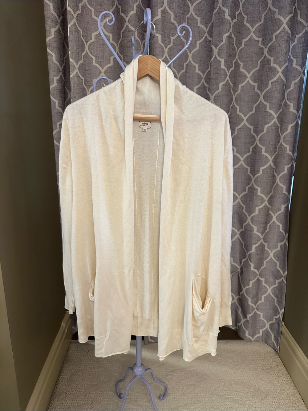 Wilfred Cream Knit Cardigan with Subtle Logo